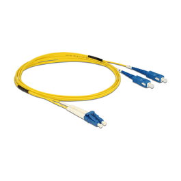 DeLOCK 84610 Cable de fibra óptica LC a SC Singlemode OS2, 2 m, Amarillo