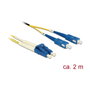 DeLOCK 84610 Cable de fibra óptica LC a SC Singlemode OS2, 2 m, Amarillo