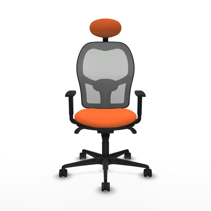PIQUERAS Y CRESPO Silla de oficina Jorquera con mecanismo Sincro, naranja y gris PIQUERAS Y CRESPO Silla de oficina Jorquera con mecanismo Sincro, naranja y gris
