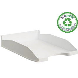 Archivo 2000 Bandeja de Escritorio EcoGreen Apilable 3 Posiciones para A4/Folio, Hecha de Material 100% Reciclado, Color Blanco Pastel - Set de 6 Unidades (Set de 6)