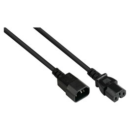 GoodConnections Alcasa P1450-S050 Cable de Conexión Kaltgeräte-Warmgeräte 5m, C14 a C15, Negro, H05V2V2-F 3x1mm², 250V 10A