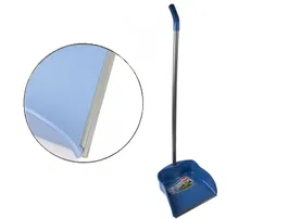Blanca Recogedor con perfil de goma 23 cm con palo azul