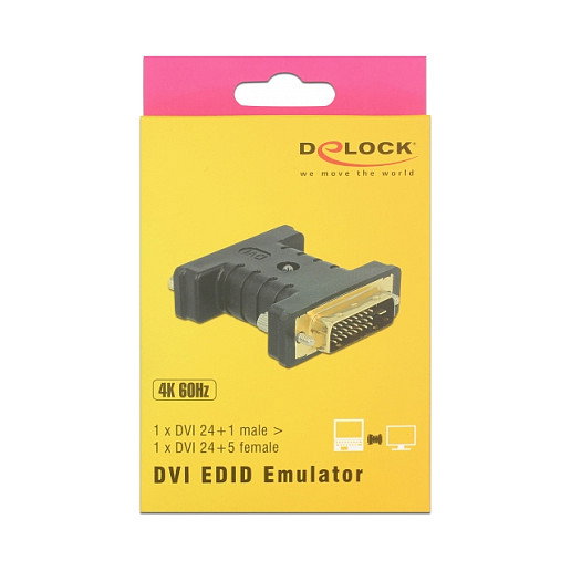 DeLOCK 63313 Adaptador DVI 24+1 Macho a DVI 24+5 Hembra con Emulador EDID
