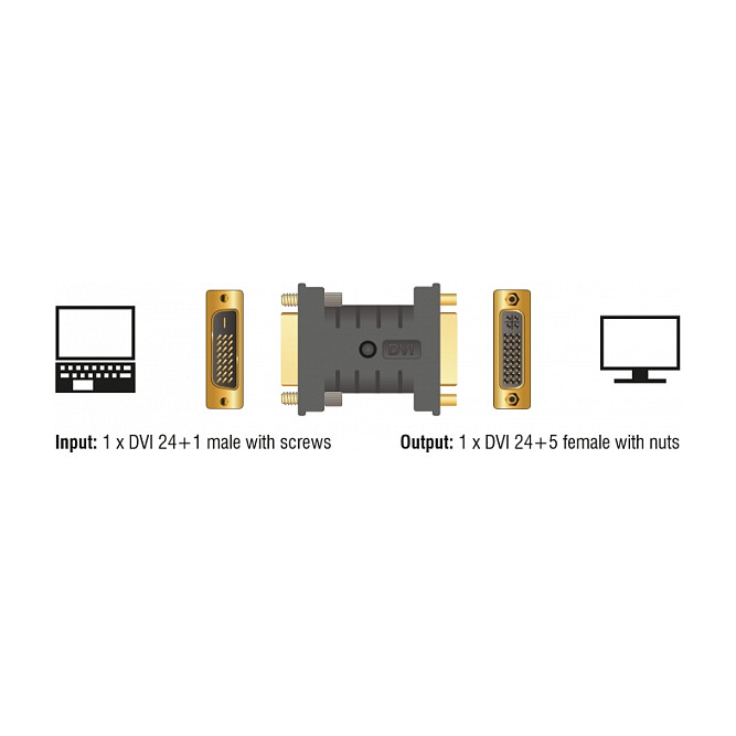 DeLOCK 63313 Adaptador DVI 24+1 Macho a DVI 24+5 Hembra con Emulador EDID