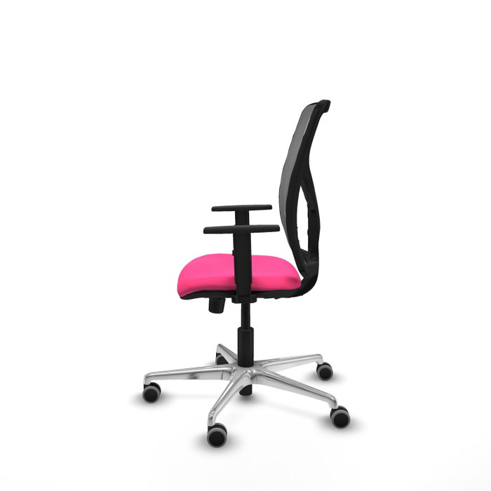 PIQUERAS Y CRESPO Silla de oficina Motilla Rosa y Gris con Mecanismo Sincro