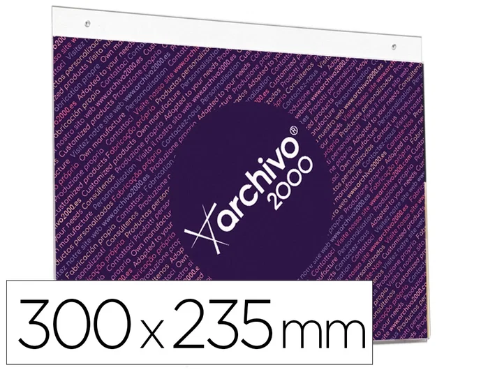 Archivo 2000 Expositor Mural A4 Horizontal Cristal Transparente con Taladros