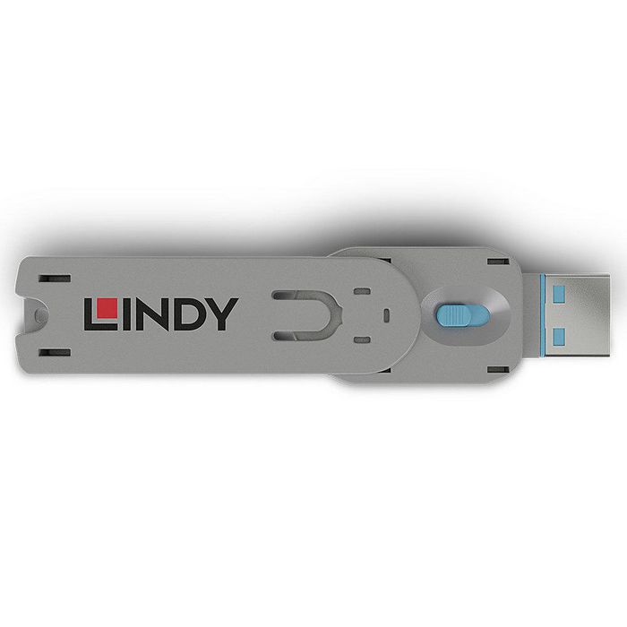 Lindy Bloqueador de Puerto USB Tipo A, Llave, Azul