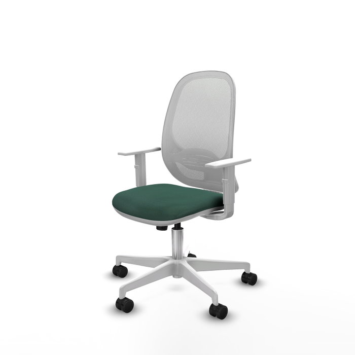 PIQUERAS Y CRESPO Silla de oficina Cilanco con mecanismo Sincro, verde botella y blanco