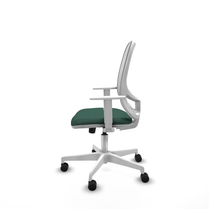 PIQUERAS Y CRESPO Silla de oficina Cilanco con mecanismo Sincro, verde botella y blanco