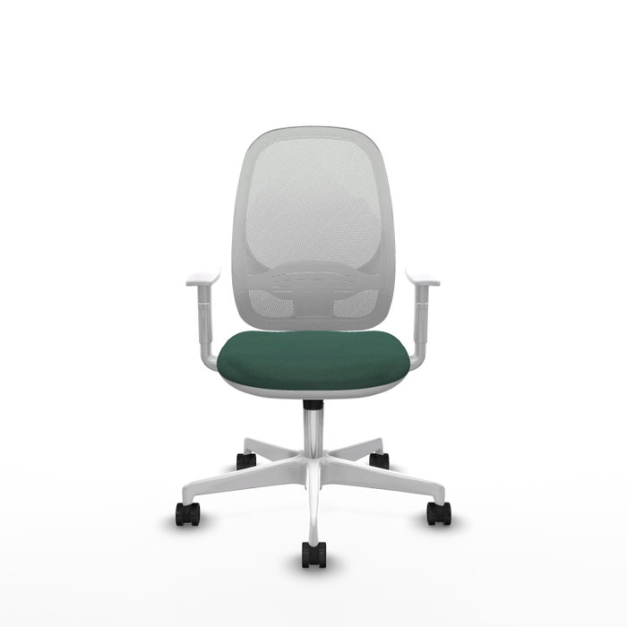 PIQUERAS Y CRESPO Silla de oficina Cilanco con mecanismo Sincro, verde botella y blanco