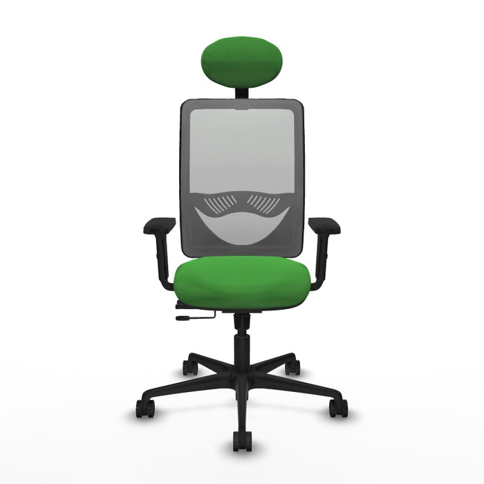 PIQUERAS Y CRESPO Silla de oficina Zulema con mecanismo Sincro/Traslack, Verde y Gris