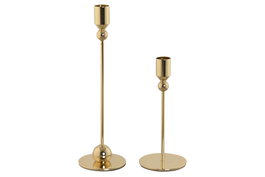 DKD Home Decor Candelabro Golden Glam Dorado 8 x 26.4 x 8 cm Set de 2 Piezas