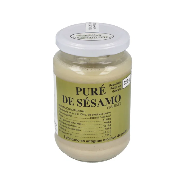 SAIN Tahin Crudo de Sésamo 320g - Pasta de Sésamo 100% Natural Elaborada en Molino de Piedra