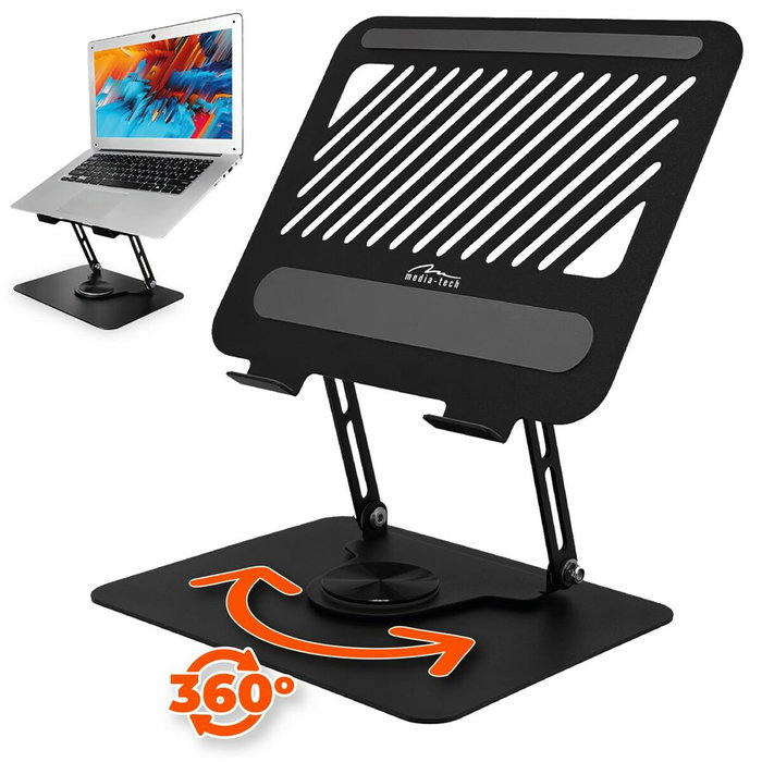 Media-Tech Laptop Stand Roto MT2662 para portátiles de 10-17 pulgadas Media-Tech Laptop Stand Roto MT2662 para portátiles de 10-17 pulgadas