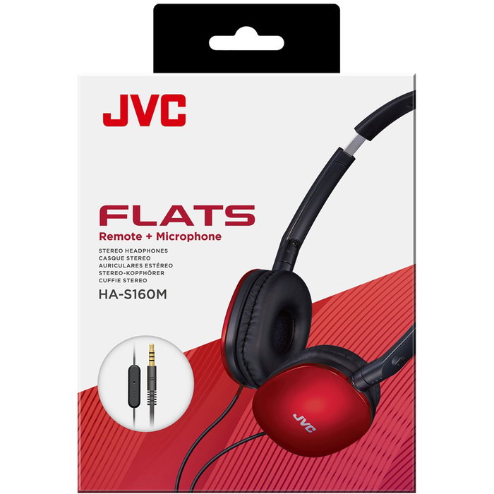 JVC HA-S160M-RU Auriculares Diadema con Micrófono Alámbricos para Llamadas y Música, 1.2m, 32Ω, Azul
