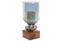 DKD Home Decor Portavelas de Cristal y Aluminio Multicolor