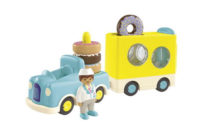 Playmobil Camión de Donuts Junior con Función de Apilamiento y Clasificación, 1 Año+