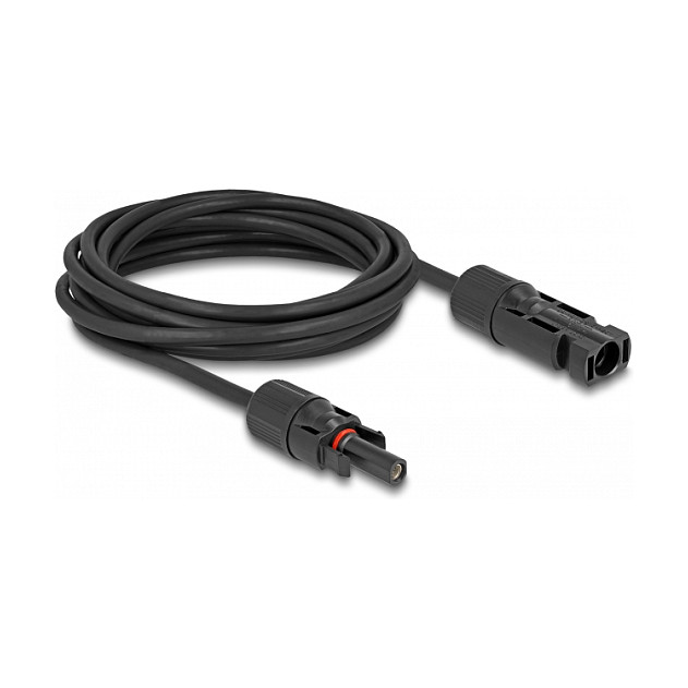 DeLOCK Cable solar DL4 4 mm² con conectores MC4 macho a hembra, 5 m, negro