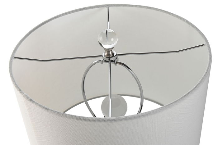 DKD Home Decor Lámpara Sobremesa Moderno Turquesa Blanco 30 x 60 x 30 cm Gres Lino Hierro