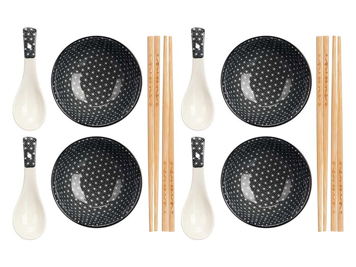 Kinvara Set de 12 piezas sushi negro
