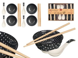 Kinvara Set de 12 piezas sushi negro