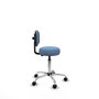 PIQUERAS Y CRESPO Silla Llanos giratoria azul cielo con base cromada
