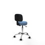 PIQUERAS Y CRESPO Silla Llanos giratoria azul cielo con base cromada