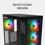 Rampage Hydra V1 Obudowa PC E-ATX, 4x ventilador, USB C/USB A, ARGB + hub, negra