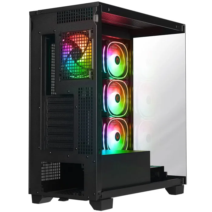 Rampage Hydra V1 Obudowa PC E-ATX, 4x ventilador, USB C/USB A, ARGB + hub, negra