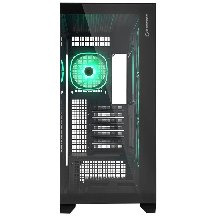 Rampage Hydra V1 Obudowa PC E-ATX, 4x ventilador, USB C/USB A, ARGB + hub, negra