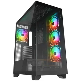 Rampage Hydra V1 Obudowa PC E-ATX, 4x ventilador, USB C/USB A, ARGB + hub, negra