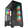 Rampage Hydra V1 Obudowa PC E-ATX, 4x ventilador, USB C/USB A, ARGB + hub, negra