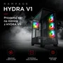 Rampage Hydra V1 Obudowa PC E-ATX, 4x ventilador, USB C/USB A, ARGB + hub, negra