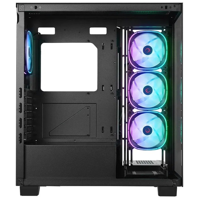Rampage Hydra V1 Obudowa PC E-ATX, 4x ventilador, USB C/USB A, ARGB + hub, negra