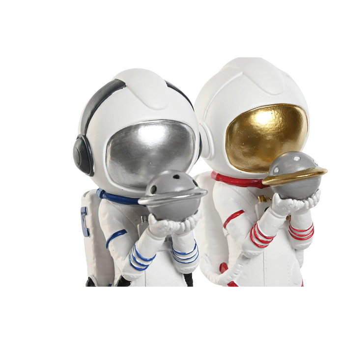 DKD Home Decor Set de 2 Figuras de Astronauta en Resina, Colección Astronaut Girl