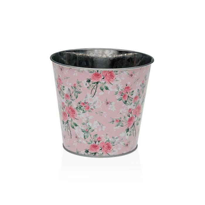 Versa Maceta Metálica Rosa Con Flores S 13x11 cm (6 Unidades) Versa Maceta Metálica Rosa Con Flores S 13x11 cm (6 Unidades)