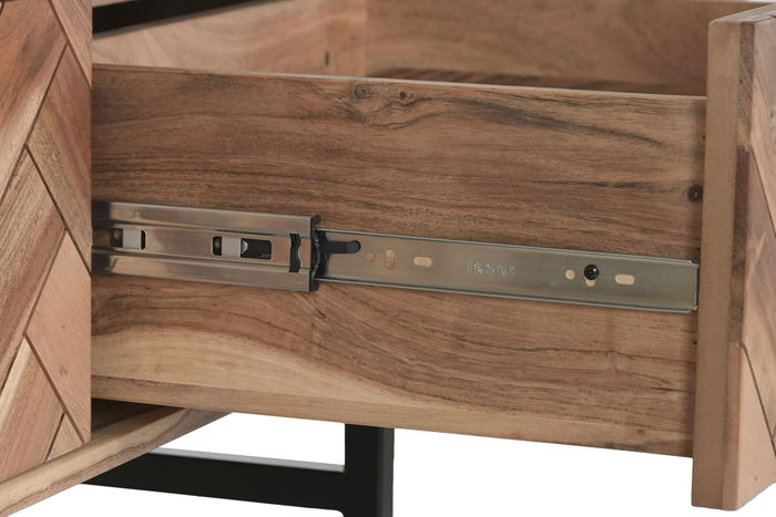 DKD Home Decor Mesa Centro Espiga Moderno Marron Negro 110 x 60 x 45 cm