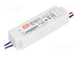 MEAN WELL LPV-20-15 Alimentador LED 20W 15VDC 1,33A
