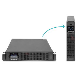 Digitus SAI OnLine 10 kVA / 10 kW 10000VA 10000W Doble Conversión 19" Montaje Rack 2U - UPS para Servidores
