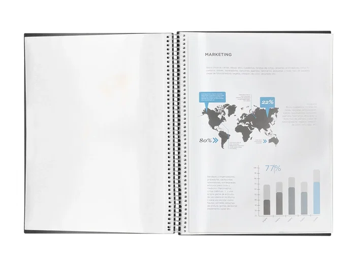 Liderpapel Carpeta escaparate con espiral 10 fundas de polipropileno DIN A4 negro