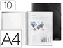 Liderpapel Carpeta escaparate con espiral 10 fundas de polipropileno DIN A4 negro