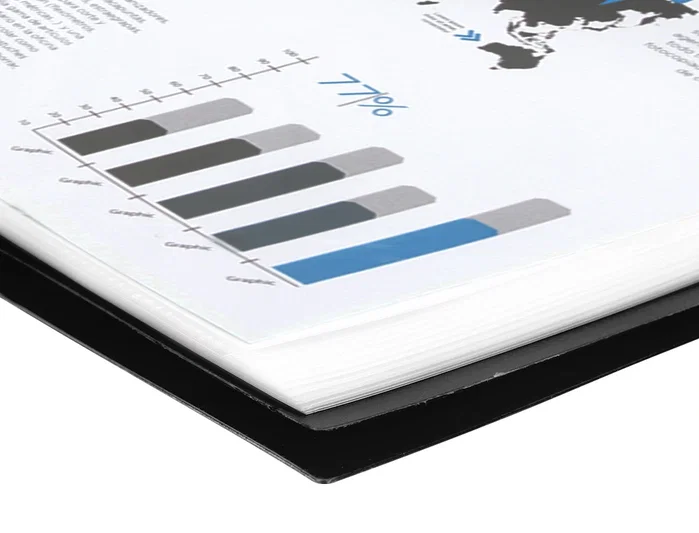 Liderpapel Carpeta escaparate con espiral 10 fundas de polipropileno DIN A4 negro