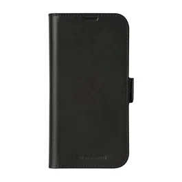 Dbramante1928 Copenhagen Funda Folio de Cuero Grano Entero Negro con Cierre Magnético, Soporte y Carga Inalámbrica para Apple iPhone 16 Plus (17 cm / 6.7")