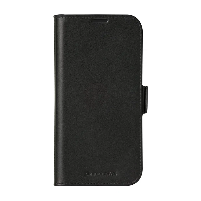 Dbramante1928 Copenhagen Funda Folio de Cuero Grano Entero Negro con Cierre Magnético, Soporte y Carga Inalámbrica para Apple iPhone 16 Plus (17 cm / 6.7")
