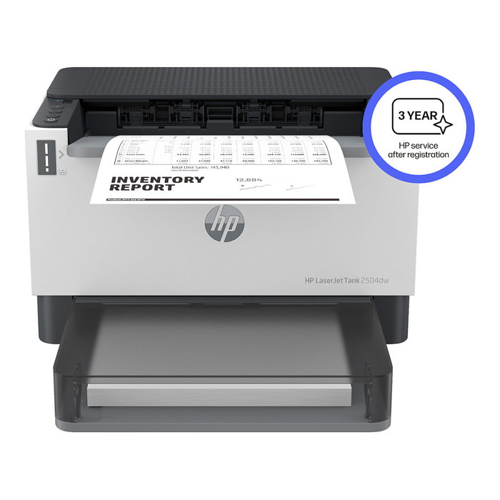 HP LaserJet Tank 2504dw Impresora Láser Negro A4 22 ppm, Wi-Fi, Bluetooth, Duplex Automático, LAN, Kit de Tóner de Alta Capacidad Incluido
