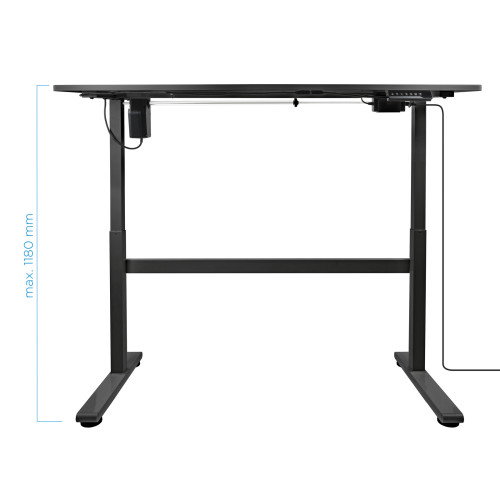 Mesa de Escritorio TooQ TQESSD01-BK Negro Acero (140 x 60 cm)