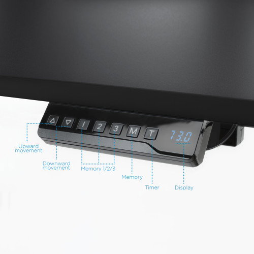 Mesa de Escritorio TooQ TQESSD01-BK Negro Acero (140 x 60 cm)