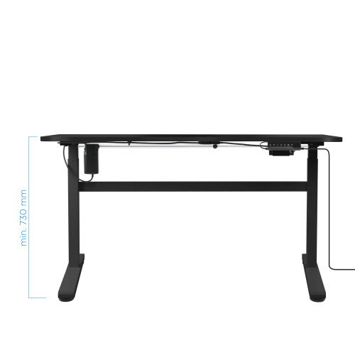 Mesa de Escritorio TooQ TQESSD01-BK Negro Acero (140 x 60 cm)