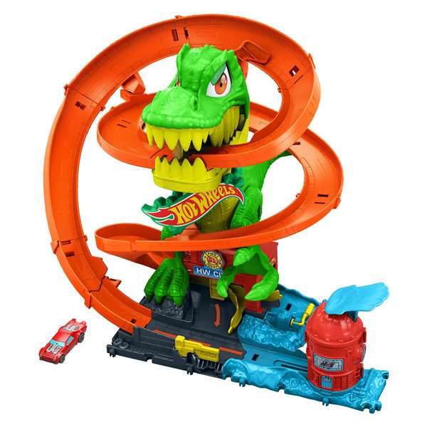 Mattel Pista Hot Wheels City Super Estación de Bomberos T-Rex Incluye Vehículo