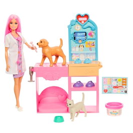 Barbie y su Clínica Veterinaria con Muñeca y Accesorios